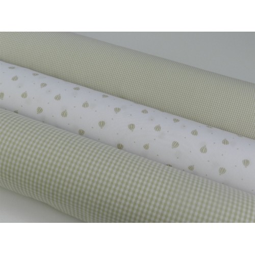 Cotone Vichy, Beige a quadretti piccoli bianchi