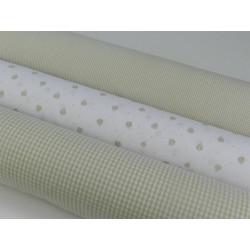 Cotone Vichy, Beige a quadretti piccoli bianchi