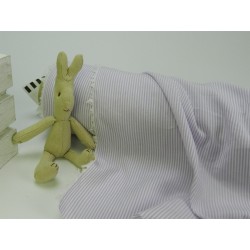 Cotone Vichy , Righe, Viola / Bianco