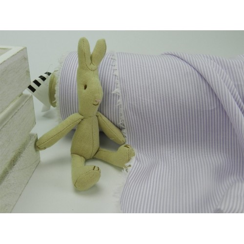 Cotone Vichy , Righe, Viola / Bianco