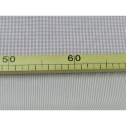 Cotone Vichy , Righe, Viola / Bianco