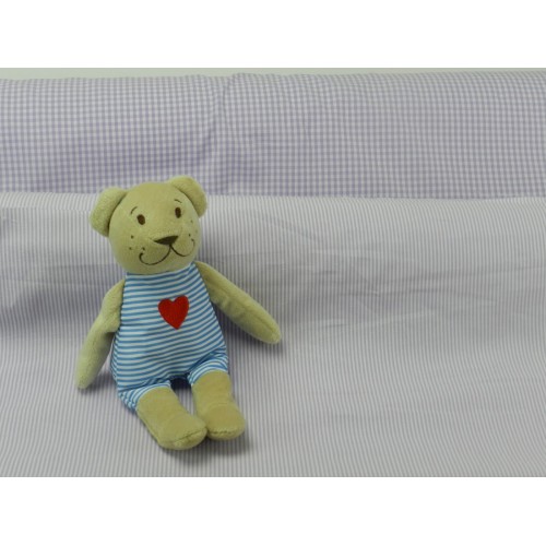 Cotone Vichy , Righe, Viola / Bianco