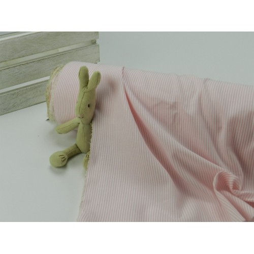 Cotone Vichy , Righe  Rosa/ bianco