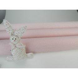 Cotone Vichy , Righe  Rosa/ bianco