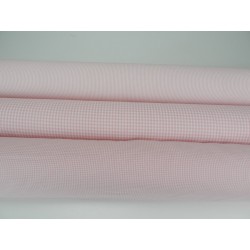 Cotone Vichy , Righe  Rosa/ bianco