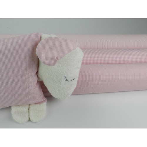 Cotone Vichy , Righe  Rosa/ bianco