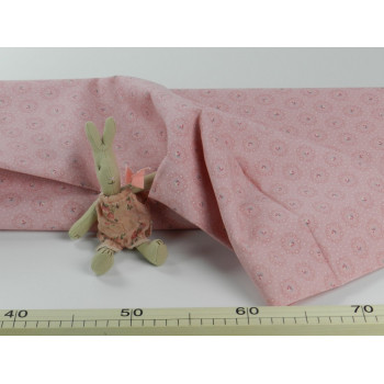 Cotone Rosa con Fiori