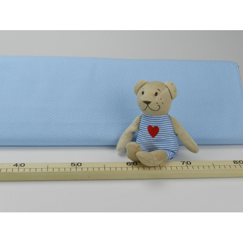 Cotone Capri, Celeste Pois piccoli Bianchi