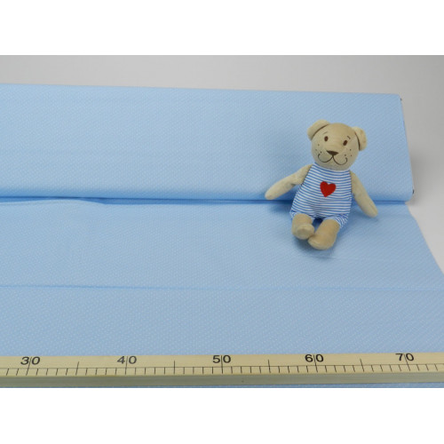 Cotone Capri, Celeste Pois piccoli Bianchi