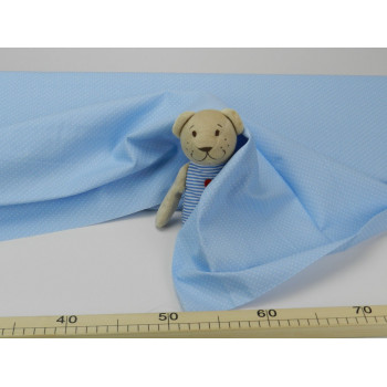 Cotone Capri, Celeste Pois piccoli Bianchi