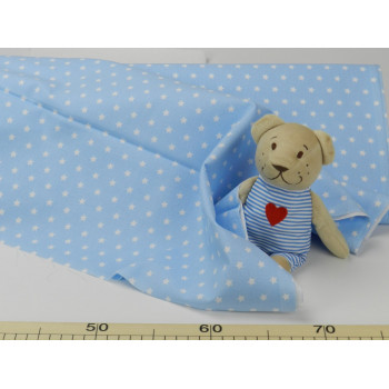 Cotone Capri , Celeste con Stelle Bianche