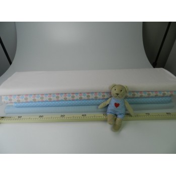 Cotone Bio,Popeline  Celeste a quadretti 2