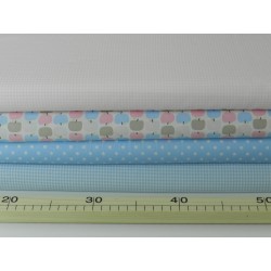 Cotone Bio,Popeline  Celeste a quadretti
