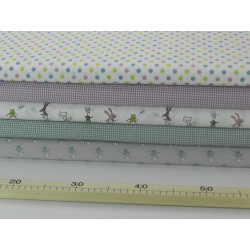 Cotone Bio, Popeline Vichy,  Viola e Bianco