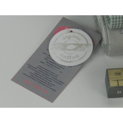 Cotone Bio, Popeline Vichy,  Viola e Bianco