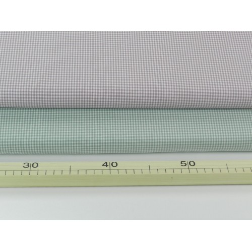 Cotone Bio, Popeline Vichy,  Viola e Bianco