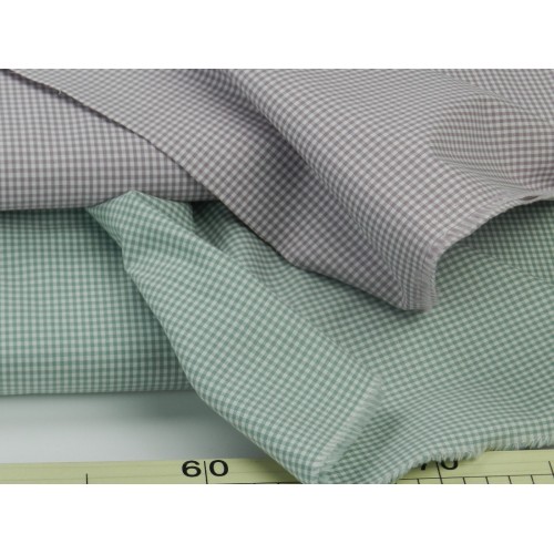 Cotone Bio, Popeline Vichy,  Viola e Bianco