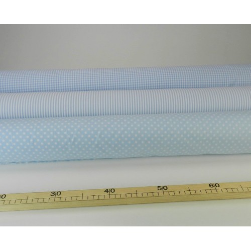 Cotone Bio, Celeste, Pois Bianchi