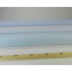 Cotone Bio, Celeste, Pois Bianchi