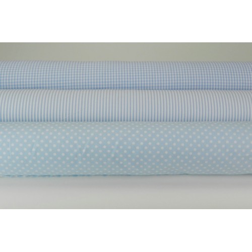 Cotone Bio, Celeste, Pois Bianchi
