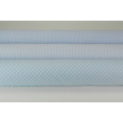 Cotone Bio, Celeste, Pois Bianchi