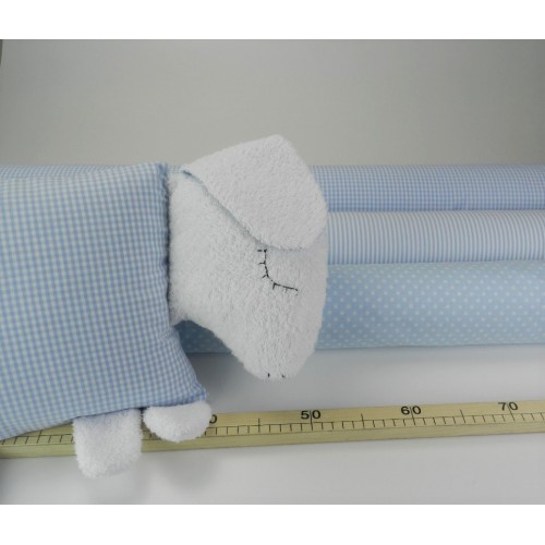 Cotone Bio, Celeste, Pois Bianchi
