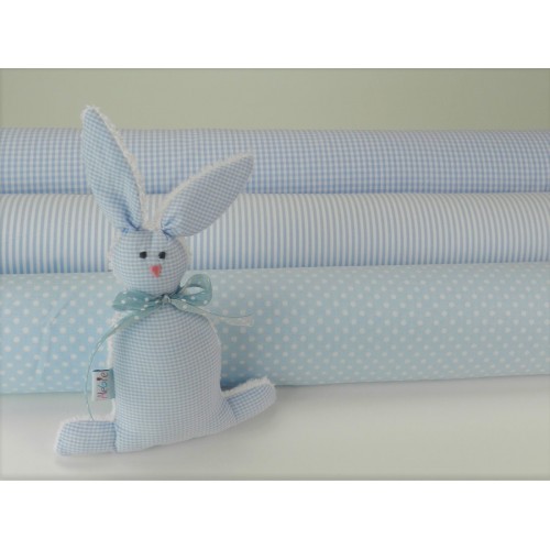 Cotone Bio, Celeste, Pois Bianchi