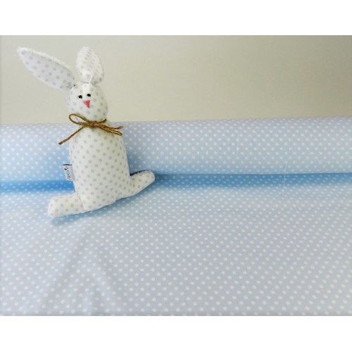 Cotone Bio, Celeste, Pois Bianchi