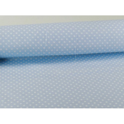 Cotone Bio, Celeste, Pois Bianchi