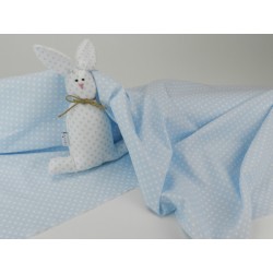 Cotone Bio, Celeste, Pois Bianchi