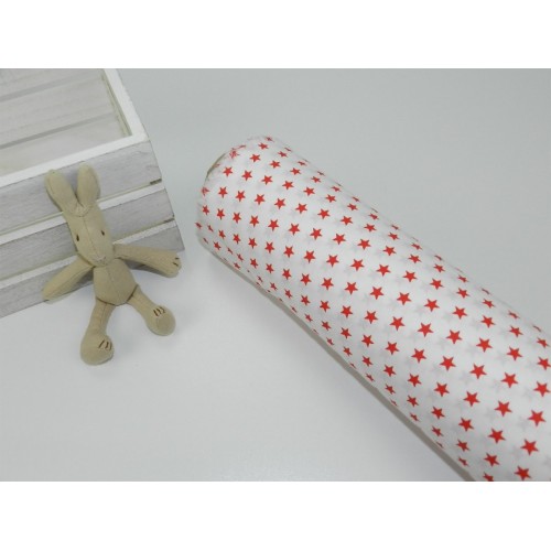 Cotone Bio, Bianco, Stelle Rosse