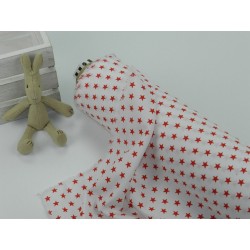 Cotone Bio, Bianco, Stelle Rosse