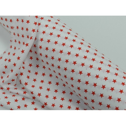 Cotone Bio, Bianco, Stelle Rosse