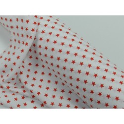 Cotone Bio, Bianco, Stelle Rosse