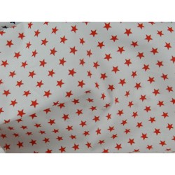 Cotone Bio, Bianco, Stelle Rosse