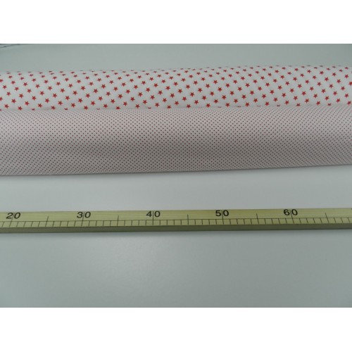Cotone Bio, Bianco, Stelle Rosse