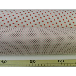Cotone Bio, Bianco, Stelle Rosse