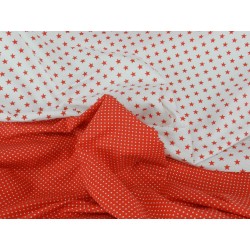 Cotone Bio, Bianco, Stelle Rosse