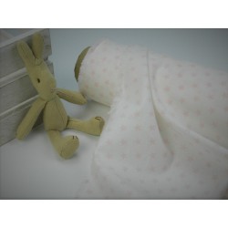 Cotone Bio, Bianco, Stelle Rosa