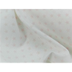 Cotone Bio, Bianco, Stelle Rosa