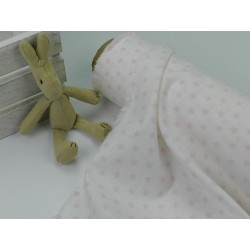Cotone Bio, Bianco, Stelle Rosa