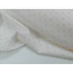 Cotone Bio, Bianco, Stelle Rosa