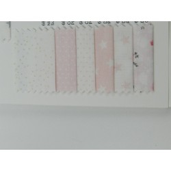 Cotone Bio, Bianco, Stelle Rosa