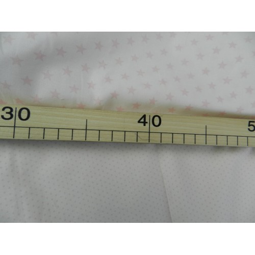 Cotone Bio, Bianco, Stelle Rosa