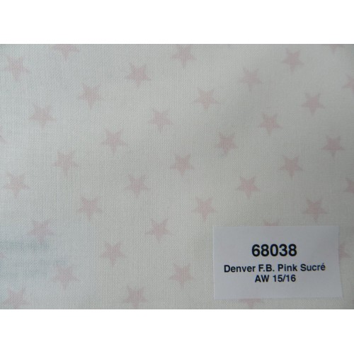 Cotone Bio, Bianco, Stelle Rosa