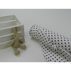 Cotone Bio, Bianco, Stelle Blu