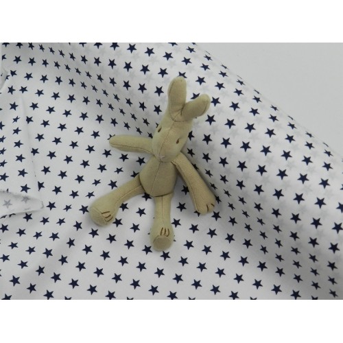 Cotone Bio, Bianco, Stelle Blu
