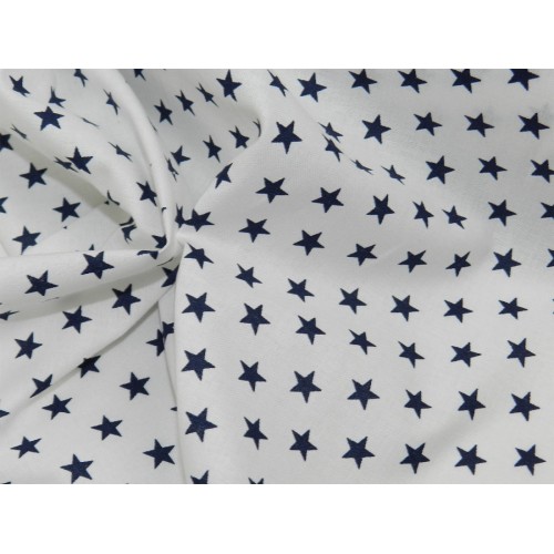 Cotone Bio, Bianco, Stelle Blu