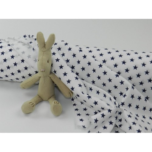 Cotone Bio, Bianco, Stelle Blu