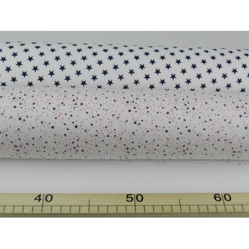 Cotone Bio, Bianco, Stelle Blu
